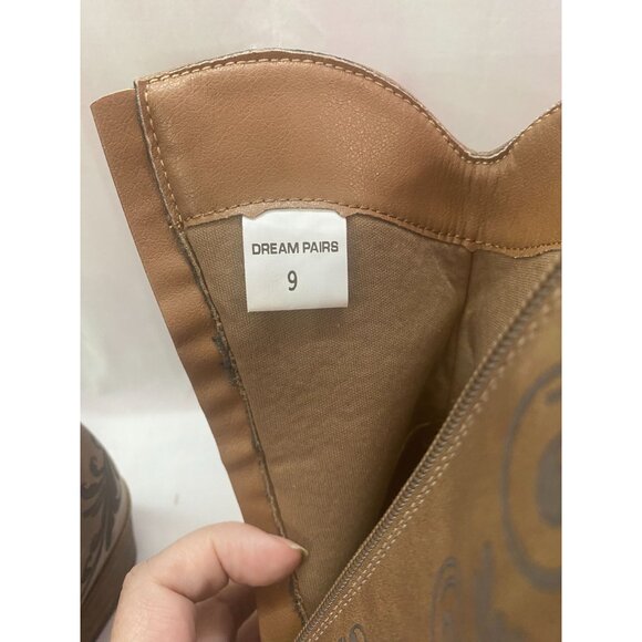 Dream Pairs Women's 9 Cowboy Cowgirl Western Ankle Booties Low Chunky Heel - Picture 8 of 8